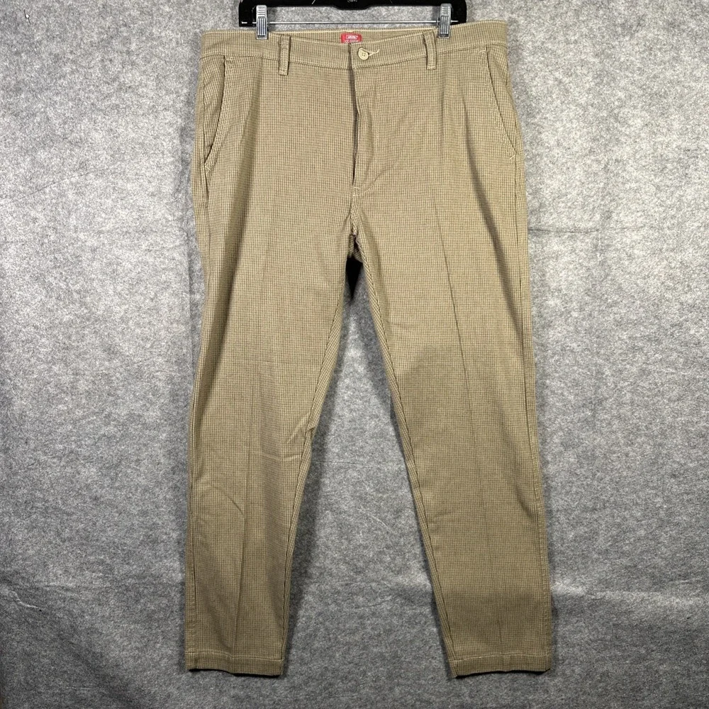 Levi's Men's XX Chino Standard Taper 36/34(38x30) Houndstooth Brown Pants Hemmed